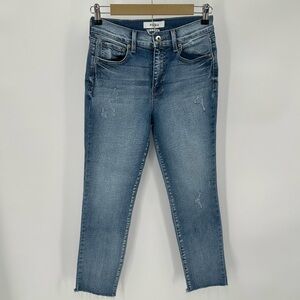 Pistola Jeans Womens 27 Blue Raw Hem Cropped Slim High Rise Distressed